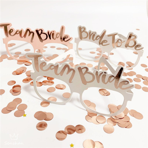 Set 10 Ochelari, Tematica Petrecerea Burlacitelor, Model Team Bride si Bride to Be, 9 x Roz, 1 x Alb [1]