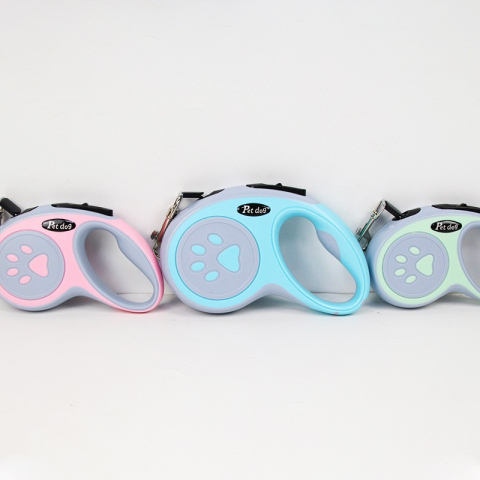 Lesa Automata Retractabila, pentru Caini, 3m, 20 kg, ABS, Gri/Bleu, 8x12x4 cm [5]