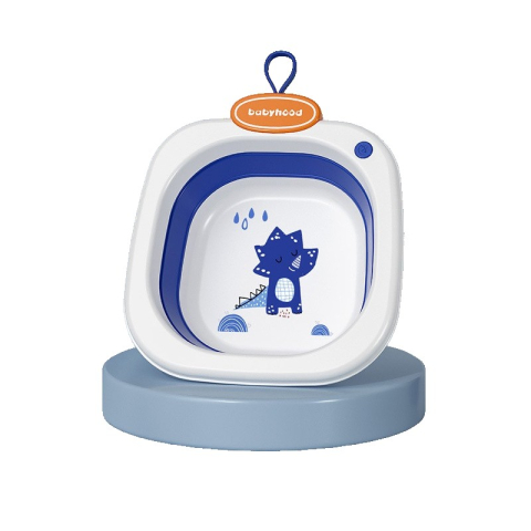 Articole pentru baie - Lavoar Pliabil, pentru Copii 1-8 Ani, Model Animat, din PP+TPE, 32x29x10 cm, Albastru