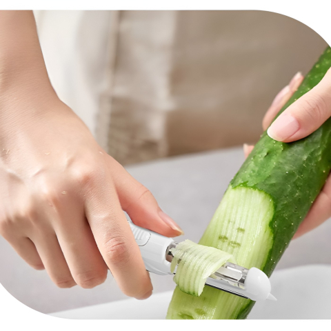 Cutit de Fructe Multifunctional, Razatoare, Curatator Fructe-Legume, Deschizator de Sticle, 18.1x3.8x2cm, Galben [2]