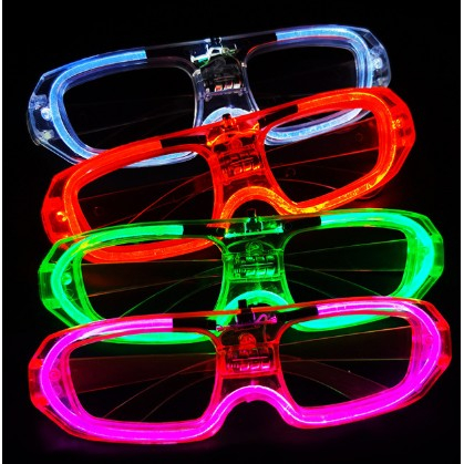 Ochelari de Petrecere cu LED, Model Neon, din Plastic, 3 Moduri de Iluminat, Marime Universala, Multicolor [3]