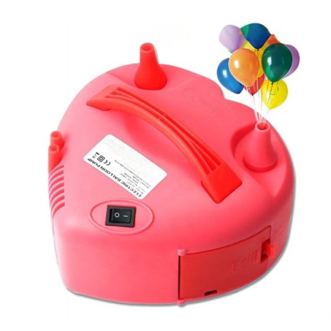 Pompe Baloane - Pompa Electrica Pentru Umflat Baloane, 600 W, in Forma de Inima, Doua Capete de Umflat, din Plastic, Rosu