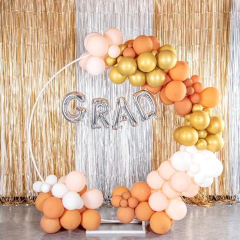 Balon Folie Metalizata Litera G, 40 cm, Umflati cu Heliu sau Aer, Ambalaj Individual, Pai inclus, Argintiu [3]