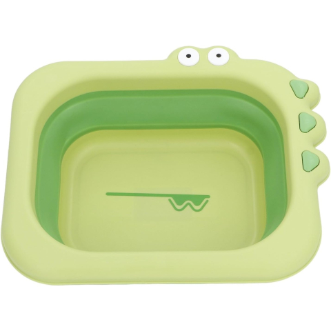 Lavoar Pliabil, pentru Copii, din PP/TPE, Portabil, Model Crocodil, 30x24.5x9 cm, Verde [2]