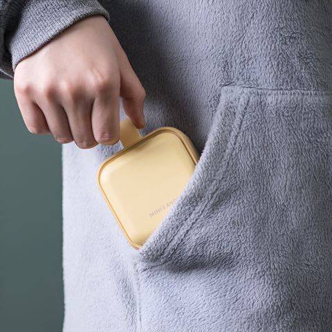 Cutie Depozitare Medicamente Mini, 4 Compartimente, Inchidere Etans, Portabila, Patrat, Galben, PP, 7.5x7.5x3 cm [3]