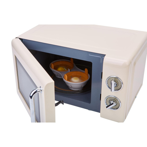 Recipient Dublu pentru Oua, din Plastic pentru Gatit la Microunde, 22 x 11.8 x 8 cm, Portocaliu [3]