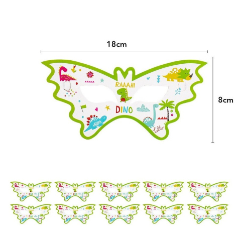 Set 10 Masti Decorative, Colectia Dino Park, 18 x 8 cm, din Carton, Multicolor [1]