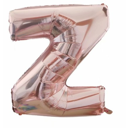 Balon Folie Metalizata Litera Z, 80 cm, Umflati cu Heliu sau Aer, Ambalaj Individual, Pai inclus, Rose Gold [4]