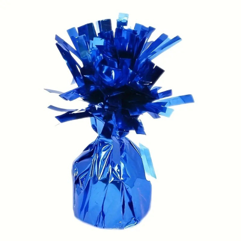 Accesorii Baloane - Greutate pentru Baloane cu Heliu, din Folie cu Franjuri, 170g, 13 x 5 x 3 cm, Albastru