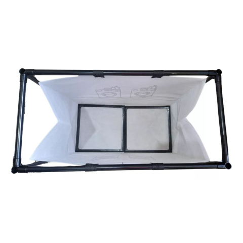 Cos de Rufe, 1 Cos, Cadru de Otel Inoxidabil, 97 x 44 x 57 cm, Negru [5]