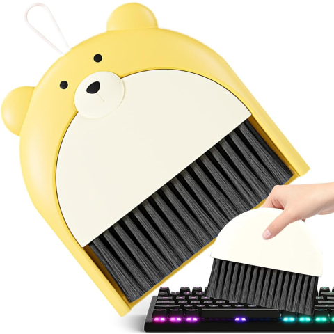 Set Matura si Faras, Pentru Birou, din PP, Model Ursulet, 23.5 x 18 cm, Galben [2]