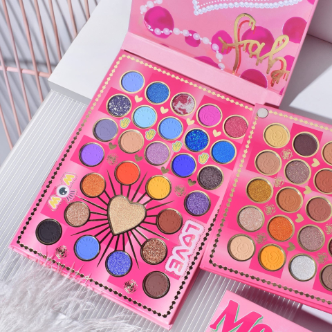 Trusa de Machiaj, KEVIN &amp; COCO, Mean Girl Rose, Fard de Pleoape, Iluminator, Blush Cremos, 97 culori, 21 x 15.7 x 2.4 cm [1]