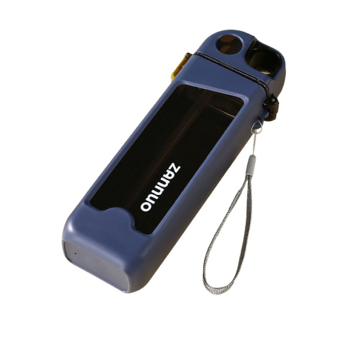 Pahare, Sticle si Cani - Sticla de Apa pentru Sport, 350 ml, cu Pai si Capac, 23x7x4.4 cm, Buton de Blocare, din PC, Albastru