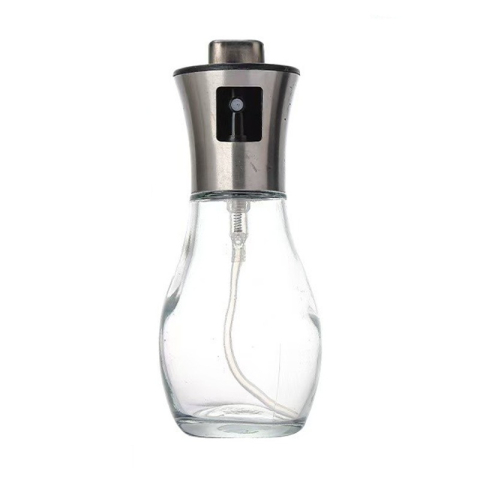 Articole pentru Bucatarie - Sticla de ulei cu Pulverizator, Sticla pentru Lichide de Bucatarie, Otet, Sos, 16.7 x 5.2 cm, Volum 200 ml, Gri