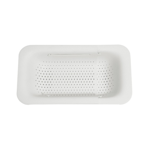 Articole pentru Bucatarie - Cos de Scurgere pentru Chiuveta de Bucatarie, Plastic, Telescopic, 36x20x5 cm, Alb