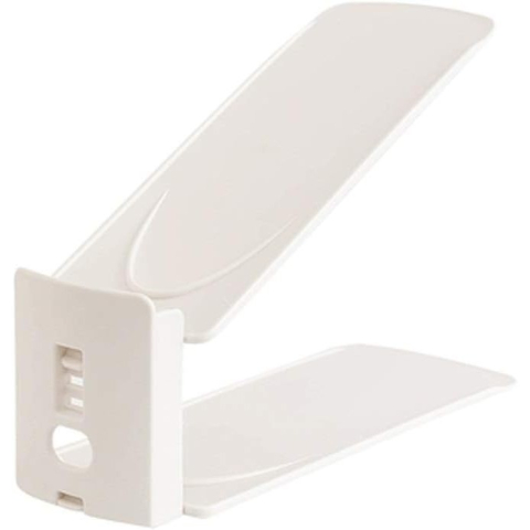 Organizatoare incaltaminte si imbracaminte - Suport pentru Pantofi, din Plastic, Reglabil, 2 Niveluri, 27 x 10 x 20 cm, Bej