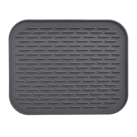 Accesorii Bucătărie - Covoras din Silicon pentru Scurgere Vase, Uz Casnic, Rezistent la Temperaturi Ridicate, Izolator, 30x24 cm, Negru