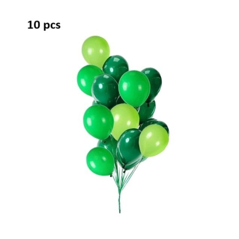 Set 10 Baloane din Latex, Model Party, 30 cm, Verde Diferite Nuante, 2.8 g [10]