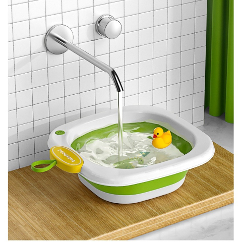 Lavoar Pliabil, pentru Copii 1-8 Ani, Model Animat, din PP+TPE, 32x29x10 cm, Verde [2]