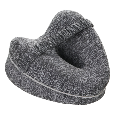 Perna Ortopedica pentru Picioare, Multifunctionala, Confortabil?, in Forma de Inima, Spuma cu Memorie, Curea Anti-cadere, 25x23x13 cm, Gri [9]