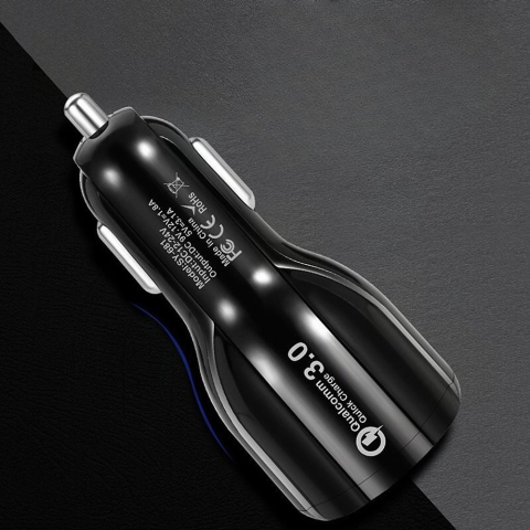 Incarcator Auto, Pentru Bricheta, Incarcare Rapida, Interfata USB, 12V-24V, Negru [1]