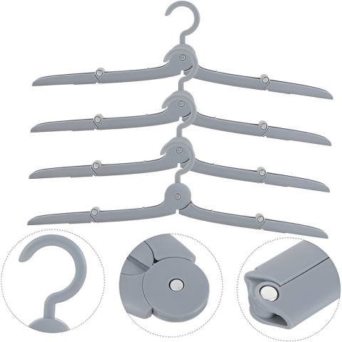 Umeras Pliabil de Calatorie, Mini Cuier Portabil pentru Haine, Suport de Uscare, 14x7x1.4cm, Gri [6]