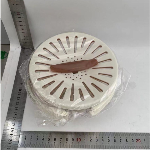 Strecuratoare 2 in 1 pentru Fructe si Legume, Cos de Scurgere si Cutie de Depozitare, 15.5 x 8.3 cm, din PP, cu Maner si Capac, Maro [1]