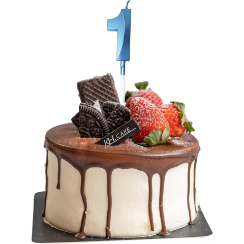 Lumanare Cifra 1, Model Diamond, 5 x 3.4 cm, Albastru [1]