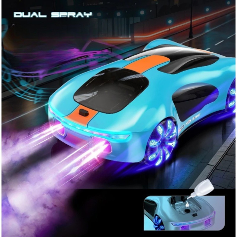 Masinuta Smart, cu Telecomanda si Controller prin Gesturi/Wireless, Lumini/Sunet/Abur, Reincarcabila, 24x12,4x7,1 cm, Statie de Incarcare EV, Albastru/Portocaliu [6]