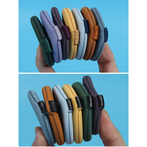 Set 7 Bureti de Machiaj Triunghi Reutilizabili, Utilizare Umeda sau Uscata, 5.5 x 5.5 x 1.3 cm, Powder Puff, Multicolor [7]