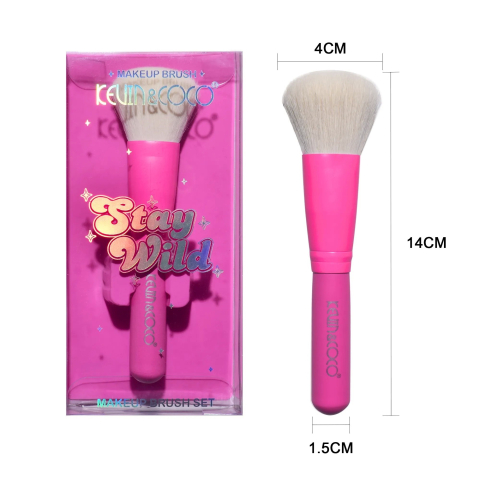 Pensula de Machiaj, KEVIN &amp; COCO, Stay Wild, 14 x 4 x 1.5 cm, Roz [3]