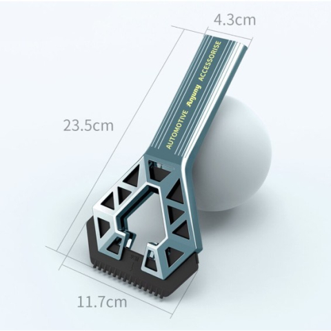 Racleta Auto pentru Zapada cu un Capat, Universala, Deszapezire Masina, cu Maner, Ergonomic, Detasabila, pentru Geamuri si Caroserie, Usor de Utilizat, 23.5x4.3 cm, Albastru [4]