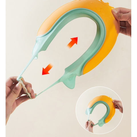 Viziera de Protectie Baie Pentru Copii, Fippy, Model Coronita Leu, Dimensiune ajustabila, Durabil, Usor de curatat, Impotriva Samponului, pentru Ochi si Urechi, TPE+PP, 21x20.5 cm, Portocaliu [8]