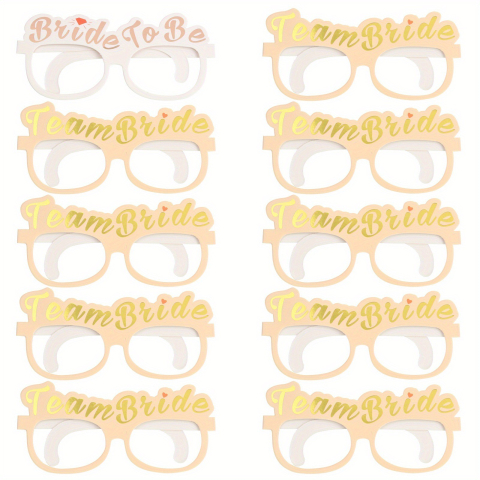 Set 10 Ochelari, Tematica Petrecerea Burlacitelor, Model Team Bride si Bride to Be, 9 x Roz, 1 x Alb [2]
