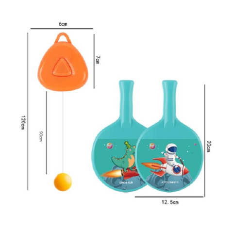 Set Palete pentru Tenis de Masa, pentru Copii, Accesoriu de Agatat Inclus, 2 Mingi, Design Animat, Albastru [8]