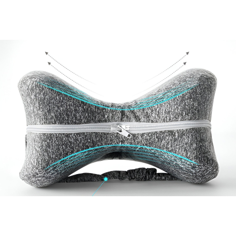 Perna Ortopedica pentru Picioare, Multifunctionala, Confortabil?, in Forma de Inima, Spuma cu Memorie, Curea Anti-cadere, 25x23x13 cm, Gri [4]