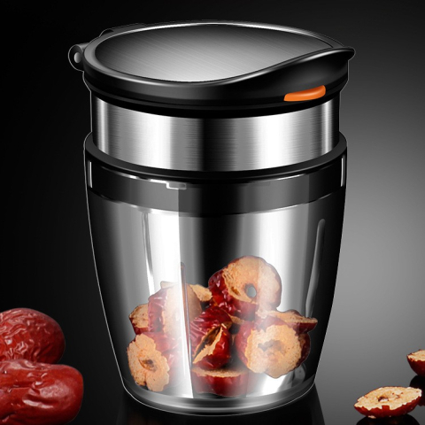 Borcan Feliator de Fructe si Legume, Lame in Inox Incorporate, Feliator pentru Fructe si Legume de Dimensiuni Mici si Medii, 10.5 x 6 cm, Negru [1]