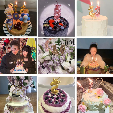 Lumanare Cifra 5, Model Coroana cu Fundita, Pentru Tort, 6 x 2.5 cm Mov [1]