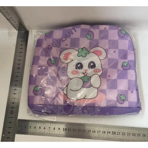 Geanta Termoizolanta pentru Copii, 23x13x19 cm, Model Imprimeu Iepuras, din Folie de Aluminiu si Panza Oxford, Mov [1]