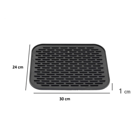 Covoras din Silicon pentru Scurgere Vase, Uz Casnic, Rezistent la Temperaturi Ridicate, Izolator, 30x24 cm, Negru [1]