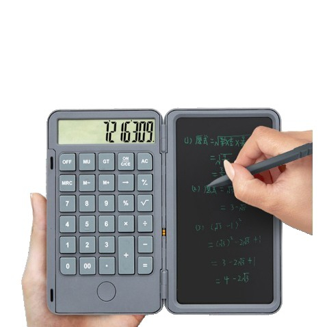 Calculator de Mana Reincarcabil cu Tabla de Scris, Calculator Portabil, Ecran LCD, Afisaj cu 12 Cifre, Ecran de 15 cm, Culoare Gri [6]