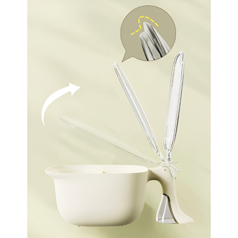 Cutie de Depozitare a Condimentelor, de Uz Casnic, cu Maner Stabil, cu Capac, 4 Compartimente Principale, 21 x 14 x 10 cm, Crem [2]