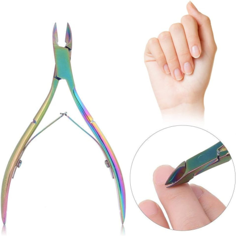 Cleste pentru Unghii si Cuticule, din Otel Inoxidabil, Protectie Varf, 17 x 7 x 2 cm, Multicolor [2]