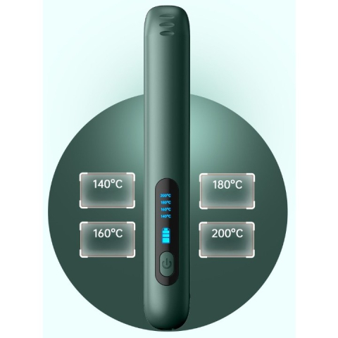 Placa de Par fara Fir, Adaptor Tip C, 4 Trepte de Temperatura, Tensiune 5V, Capacitate Baterie 5000 mAh, Indreptat, Ondulat, 23.5x3.3x4.5 cm, Verde [3]