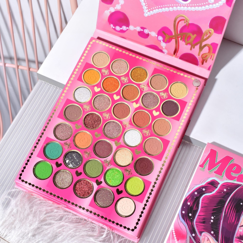 Trusa de Machiaj, KEVIN &amp; COCO, Mean Girl Rose, Fard de Pleoape, Iluminator, Blush Cremos, 97 culori, 21 x 15.7 x 2.4 cm [2]