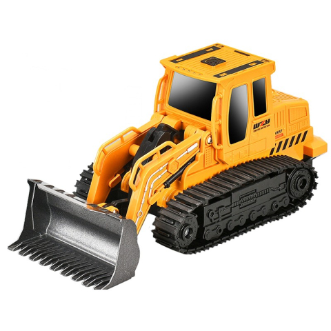 Jucarii pentru copii - Buldozer cu Senile Jucarie pentru Copii, Jucarie Buldozer cu Telecomanda, Jucarie de Constructie, Acumulator cu Incarcare USB, 25 x 12 x 12 cm, Galben