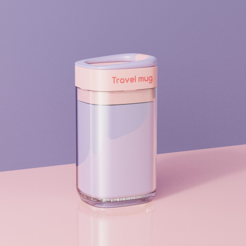 Cana Multifunctionala pentru Voiaj, cu Functii de Depozitare si Suport Articole Igiena Dentara, 13 x 6.8 x 6 cm, Roz Mov [2]