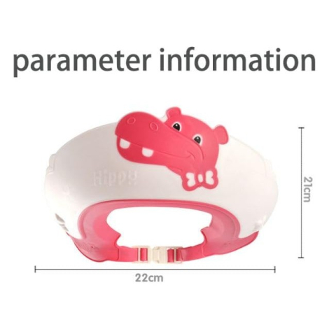 Viziera de Protectie Baie Pentru Copii, Fippy, Model Hipopotam, Dimensiune ajustabila, Durabil, Usor de curatat, Impotriva Samponului, pentru Ochi si Urechi, TPE+PP, 22x21 cm, Rosu [5]