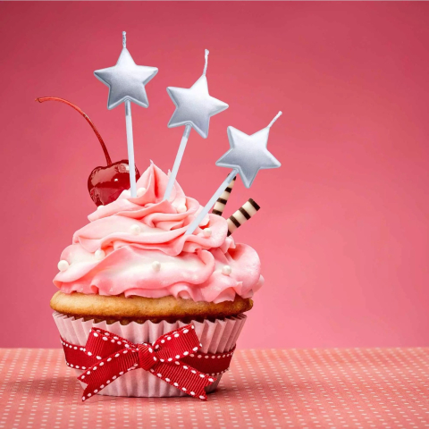 Lumanare de Tort, Model Steluta, Party, 8.5 x 3.2 cm, Argintiu [2]