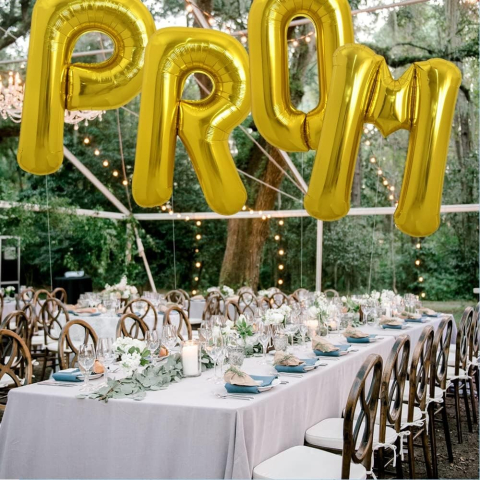 Balon Folie Metalizata Litera M, 80 cm, Umflati cu Heliu sau Aer, Ambalaj Individual, Pai inclus, Auriu [5]